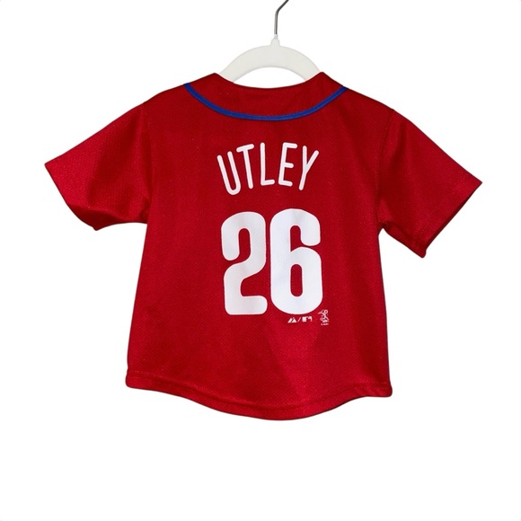Majestic Phillies Utley 26 Jersey Toddler Unisex Red Size 3T - Picture 3 of 3